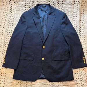 Saddlebred Dark Blue Blazer with Gold Buttons Size 42 Regular